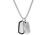 Kette mit Anhänger FOSSIL "Schmuck Geschenk Edelstahl Halskette VINTAGE CASUAL", schwarz (edelstahlfarben, schwarz), Halsketten, Damen, Edelstahl, L: 66 B: 2,8mm, B:2,8mm