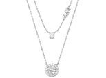 Kette mit Anhänger MICHAEL KORS "Schmuck Geschenk Silber 925 Halsschmuck PREMIUM", silber (silberfarben, kristallweiß), Halsketten, Damen, Silber 925 (Sterlingsilber), L: 39,5, mit Zirkonia (synth.)