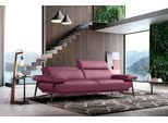 2,5-Sitzer EGOITALIANO "Anais, Designsofa mit erstklassigem Sitzkomfort, Fußfarbe schattengrau", lila (violett), Sofas, B/H/T: 232cm x 74cm x 106cm, Leder NUVOLE, Leder »NUVOLE« (Echtes Rindsleder). Halbnatürliches, halbnarbiges Rindsleder mit einer natürlichen Körnung von 1, 2 bis 1, 4 mm. Dieses Leder hat eine weiche, wachsartige Haptik mit mattem Aussehen und einem Wolkeneffekt. Es handelt sich