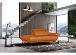 Ottomane EGOITALIANO "Anais, erstklassiges Designsofa, Breite 179 cm, Fußfarbe schattengrau", orange, Sofas, B/H/T: 179cm x 74cm x 106cm, Leder BULL, Ottomane links, Armlehne rechts, LEDER -Artikel BULL – Kat. B: Der Artikel BULL ist ein geschliffenes, pigmentiertes und behandeltes Rindsleder mit einer Dicke von 1, 3-1, 5 mm. Dieses Leder zeigt eine ziemlich weiche Hand mit einem halb undurchsicht