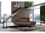 Ottomane EGOITALIANO "Anais, erstklassiges Designsofa, Breite 179 cm, Fußfarbe schattengrau", braun (chocolate), Sofas, B/H/T: 179cm x 74cm x 106cm, Leder BULL, Ottomane rechts, Armlehne links, LEDER -Artikel BULL – Kat. B: Der Artikel BULL ist ein geschliffenes, pigmentiertes und behandeltes Rindsleder mit einer Dicke von 1, 3-1, 5 mm. Dieses Leder zeigt eine ziemlich weiche Hand mit einem halb u