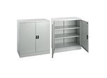 2er-Set Schäfer Shop Select Stahlschrank, 2OH, B 916 x T 422 x H 1000 mm, lichtgrau