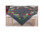 Stickmitteldecke "Santa & Rentier"
