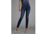Skinny-fit-Jeans ARIZONA "Ultra-Stretch", Damen, Gr. 44, N-Gr, blau (dunkelblau us), Denim/Jeans, Obermaterial: 74% Baumwolle, 24% Polyester, 2% Elasthan, Basic, extraeng lang, Jeans, extra-enger Beinverlauf, normale Leibhöhe, mit Eingrifftaschen
