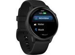 vívoactive 6 42mm black, Smartwatch schwarz/grau, 42 mm, Silikon-Armband
