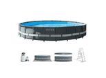 INTEX 26334GN Frame Pool Set Ultra XTR (610x122cm) inkl. Filterpumpe Abdeckplane Leiter Bodenplane