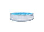 INTEX 26746GN - Frame Pool Set - Chevron (488x122cm) mit Pumpe Leiter Plane Abdeckung