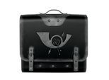 HMF 511Briefkasten Alter Schulranzen mit Posthorn PH3, 40 x 40 x 9 cm, Silber