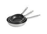 Rösle Pfannenset Elegance, Schwarz, Edelstahl, Metall, backofengeeignet, antihaftbeschichtet, geschmacksneutral, Kochen, Pfannen, Pfannensets