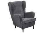 Carryhome Ohrensessel, Dunkelgrau, Holz, Buche, massiv, 78x102x98 cm, Wohnzimmer, Sessel, Ohrensessel