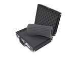 HMF 14531-02 Alu Fotokoffer, Waffenkoffer mit Rasterschaumstoff, 36,5 x 29 x 12 cm, Schwarz