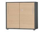 Schäfer Shop Select Schiebetürenschrank Start Off, 2 OH, abschliessbar, B 800 x T 420 x H 788 mm, Holz, graphit/ahorn
