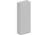 Schäfer Shop Genius Garderobenschrank TETRIS SOLID, 6 OH, 1 Fachboden, Kleiderstange, abschliessbar, B 800 x T 412 x H 2143 mm, weissalu/lichtgrau