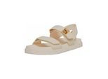 Riemchensandale STEVE MADDEN "STEVE MADDEN Sandalen Leder", Damen, Gr. 41, beige (creme), Leder, Schuhe Riemchensandale