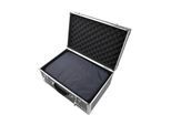 HMF 18440 Kamerakoffer, Fotokoffer Aluminium mit Tasche, individuelle Trennwände, 48 x 32 x 22,5 cm, Schwarz
