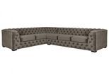 Chesterfield-Sofa HOME AFFAIRE "KALINA L-Form", braun, B:307cm H:67cm T:227cm, 100% Polyester, Sofas, hochwertig Chesterfield-Ausführung
