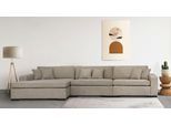 Sofa-Eckelement HOME AFFAIRE "Skara XXL L-Form", beige (dunkelbeige), B:400cm H:86cm T:190cm, 100% Polyester, Polsterelemente, Lounge-Sofa XXL mit Federkern-Polsterung, in vielen Bezugsvarianten