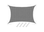 UV Sonnensegel 4x6 HDPE Rechteckig Sonnenschutz Überdachung Garten Balkon Grau