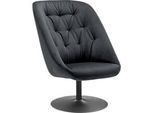meet by Paperflow Drehsessel SCOOP, Polyurethaneschaum, bis 120 kg, Stahl & Polyester, schwarz & anthrazit