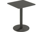 meet by Paperflow Outdoor-Tisch Cross, quadratisch, Tellerfuss, B 600 x T 600 x H 750 mm, schwarz/mattschwarz