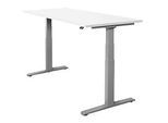 Schäfer Shop Select Schreibtisch SET UP, elektrisch höhenverstellbar, Rechteck, T-Fuss, B 1800 x T 800 x H 645-1290 mm, weiss/weissaluminium