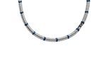 Kette ohne Anhänger DIESEL "Schmuck Geschenk Edelstahl Nylon D LOGO", grau (edelstahlfarben, hämatitfarben, blau, anthrazit), Halsketten, Damen, Edelstahl Nylon, L: 60 B: 6mm, Edelstahl, Nylon, mit Hämatit, B:6mm