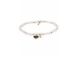 Armband FOSSIL "Schmuck Geschenk Metall Armkette VINTAGE MOTIFS Herz", bunt (goldfarben, schwarz, rosa, weiß, schwarz, rosa), Armbänder, Damen, 16,5cm, Metall, Armband, mit Rosenquarz und Glasstein