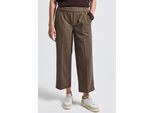 Stoffhose STREET ONE, Damen, Gr. 46, Länge 26, braun (bark braun), Stoff, 70% Polyester, 24% Viskose, 3% Elasthan, 3% Polyamid, unifarben, straight fit 7/8-Länge, Hosen Stoffhose, High Waist