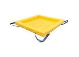 Faltwanne für Kleingebinde, Kapazität 57 l, Schaumstoffwände, stapelbar, B 600 x T 600 x H 150 mm, PVC, gelb