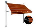 vidaXL Einziehbare Markise Handbetrieben mit LED 200 cm Orange Braun