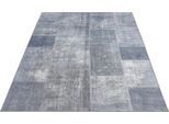 Teppich LUXOR LIVING "Punto 3", blau (blau, grau), B:155cm H:5mm L:230cm, Polyester, Teppiche, Teppich, Kurzflor, bedruckt, modernes Patchwork Design