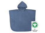 Badeponcho WÖRNER "at home", blau (dunkelblau), L:60cm, Baumwoll-Webfrottier, Hausmäntel, Biobaumwolle, maschinenwaschbar, trocknergeeignet