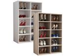 VCM Holz Schuhregal Maße ca. H. 84 x B. 55 x T. 30 cm Schuhkommode mit 10 Fächer Schuhschrank - Hinsol M