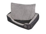 VidaXL Hundebett mit gepolstertem Kissen Schwarz/Grau 38 cm, 38 cm, 17 cm