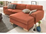 Ecksofa HOME AFFAIRE "Nika L-Form", orange (terra), B:277cm H:84cm T:84cm, Struktur fein (100% Polyester);100% Polyester/ 85% Polyester+15% Polyacryl Melrose/Struktur, Sofas, Ecksofa, Polsterecke, Struktur fein oder Melrose/Struktur, mit Bettfunktion