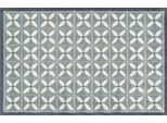 Teppich TURTLE MAT "Flower Fields Grey", grau, B:75cm H:9mm L:120cm, Baumwolle, Teppiche, Teppich