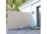 vidaXL Faltbarer Terrassen-Seitenfächer Creme 300×200 cm