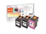 Peach HP 653 3 Druckköpfe (2*bk, col) ersetzt HP No. 653, 3YM75AE*2, 3YM74AE , 3YM60AE für z.B. HP DeskJet Plus Ink Advantage 6475 (wiederaufbereitet)