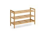Zeller Present Schuhregal, Natur, Holz, Bambus, 70x50x26 cm, stehend, Garderobe, Schuhaufbewahrung, Schuhregale
