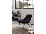 Relaxsessel SALESFEVER "Toulon - Komfortabler Loungesessel", schwarz (schwarz, schwarz), B:76cm H:85cm T:85,6cm, Sessel, Relaxsessel, mit XXL-Steppung, mit schwarzen oder naturfarbenen Beinen
