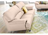 3-Sitzer TRENDMANUFAKTUR "Cecilia, in italienischem Design, bequem", beige, B:200cm H:87cm T:90cm, Microfaser PRIMABELLE (100% Polyester);NaturLEDER (echtes Rindsleder) in Sitz und Rücken. Korpus in passendem Kunstleder SOFTLUX bezogen;Luxus-Microfaser ALCAZAR (100% Polyester);Kunstleder SOFTLUX, Sofas, mit Chromfüßen