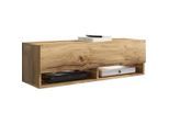 P & B Lowboard A100, Eiche Wotan, Kunststoff, kaltweiß, 100x30x31 cm, Fsc, Made in EU, stehend, hängend, Wohnzimmer, Wohnwände, Lowboards, Lowboards stehend
