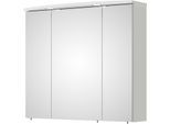 Badezimmerspiegelschrank SAPHIR "Spiegelschrank Serie 3006 inkl. LED-Aufsatzbeleuchtung, 3 Türen", weiß, B:80cm H:73cm T:18cm, Holzwerkstoff, Schränke, Badschrank 80 cm breit, inkl. Steckdose und Türdämpfer