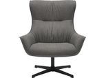 Drehsessel SALESFEVER "Drehsessel für stilvolles Sitzen", grau (grau, schwarz), B:85cm H:103cm T:83cm, Strukturstoff (100% Polyester), Metall, Sessel, Drehsessel, Sitzfläche mit Taschenfederkern