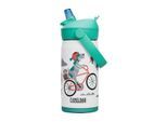 Trinkflasche CAMELBAK "Biking Dogs 400 ml", Baby, Gr. 400ml, türkis, weiß, Stahl, Trinkflaschen Trinkflasche