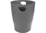 Exacompta Papierkorb Ecobin Office, Volumen 15 l, mit Griffen, ohne Deckel, Blauer Engel, Ø 263 x H 335 mm, PP, dunkelgrau
