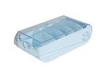 Exacompta Karteikasten Bunny Box Iderama, A7, für bis zu 900 Karten, 5 Trennplatten, 100 linierte Karten, mit Deckel, B 250 x T 132 x H 85 mm, PS, pastellblau