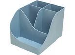 Exacompta Stifteköcher Pen Wave AutentiK, 4 unterschiedlich hohe + 1 niedriges Fach, Blauer Engel, B 120 x T 160 x H 110 mm, PS, blaugrau