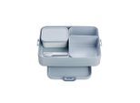 Mepal Bentobox , Hellblau , Kunststoff , 1,5 l , rechteckig , 25.5x17x6.5 cm , lebensmittelecht, stapelbar, herausnehmbare Schälchen, verstellbare Inneneinteilung , Küchenzubehör, Vorratsbehälter, Brotkästen