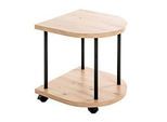 HAKU Beistelltisch, quadratisch, Stahlrohr pulverbeschichtet, Ablagen MDF melaminharzbeschichtet, B 400 x T 400 x H 450 mm, schwarz/Eiche hell